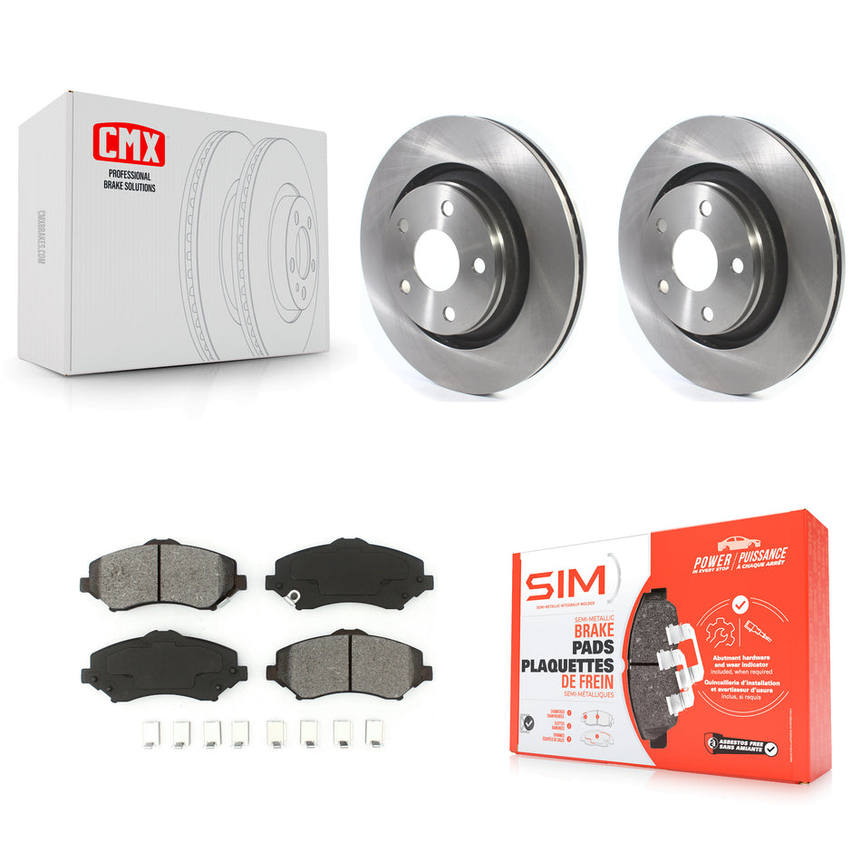 Front Disc Brake Rotors And Semi-Metallic Pads Kit For Jeep Wrangler JK With 332mm Diameter Rotor K8S-102757