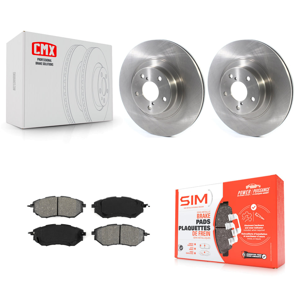 Front Disc Brake Rotors And Semi-Metallic Pads Kit For 2009 Subaru Legacy 3.0 R with 3.0L With 292mm Diameter Rotor K8S-102760