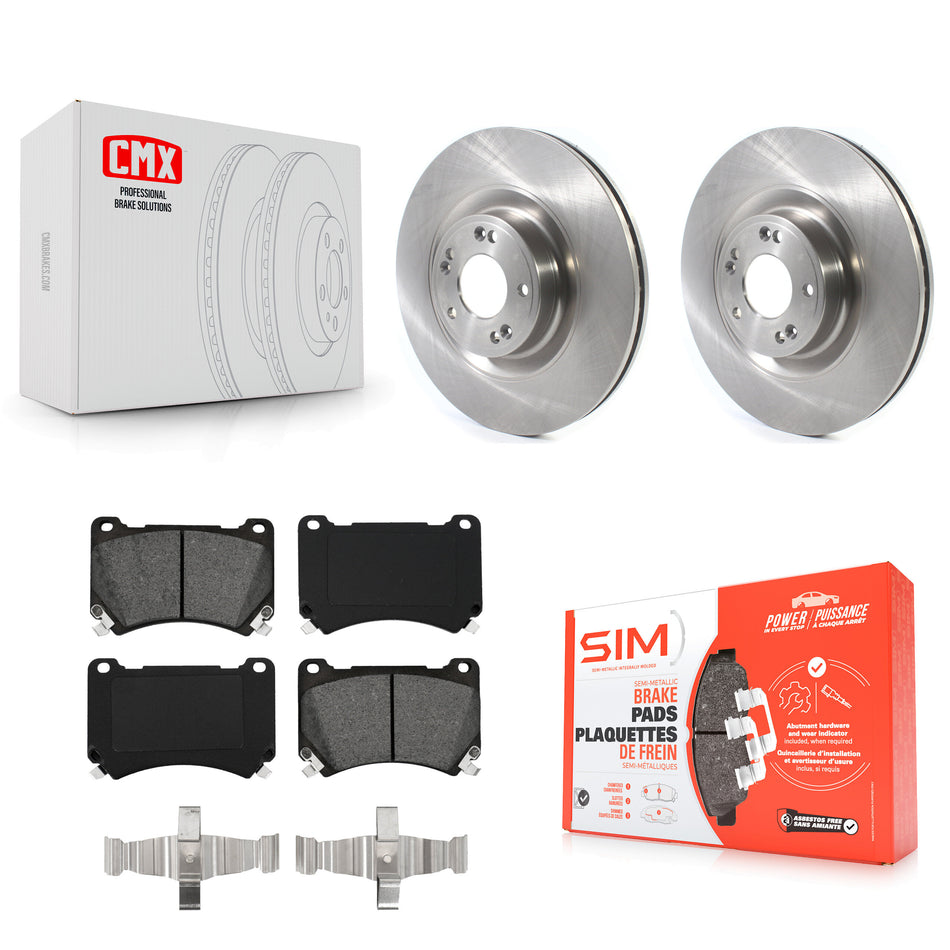 Front Disc Brake Rotors And Semi-Metallic Pads Kit For Hyundai Genesis Equus K8S-102763