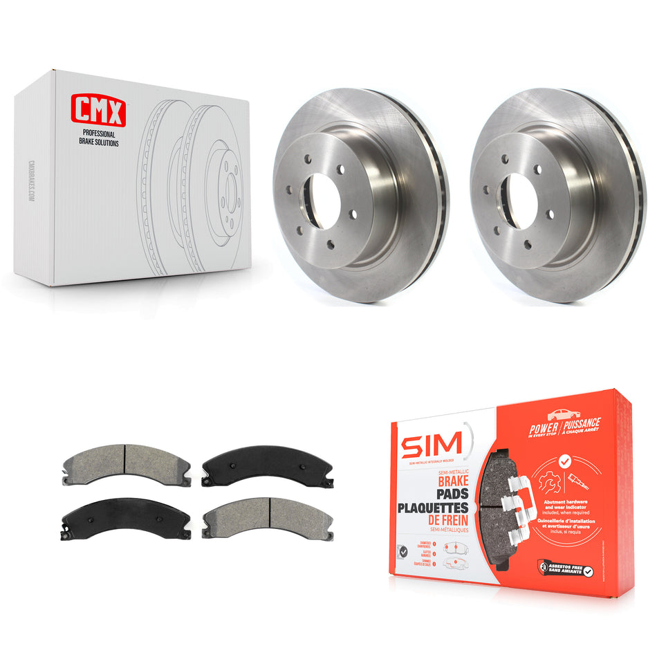 Front Disc Brake Rotors And Semi-Metallic Pads Kit For 2016-2022 Nissan TITAN XD K8S-102768