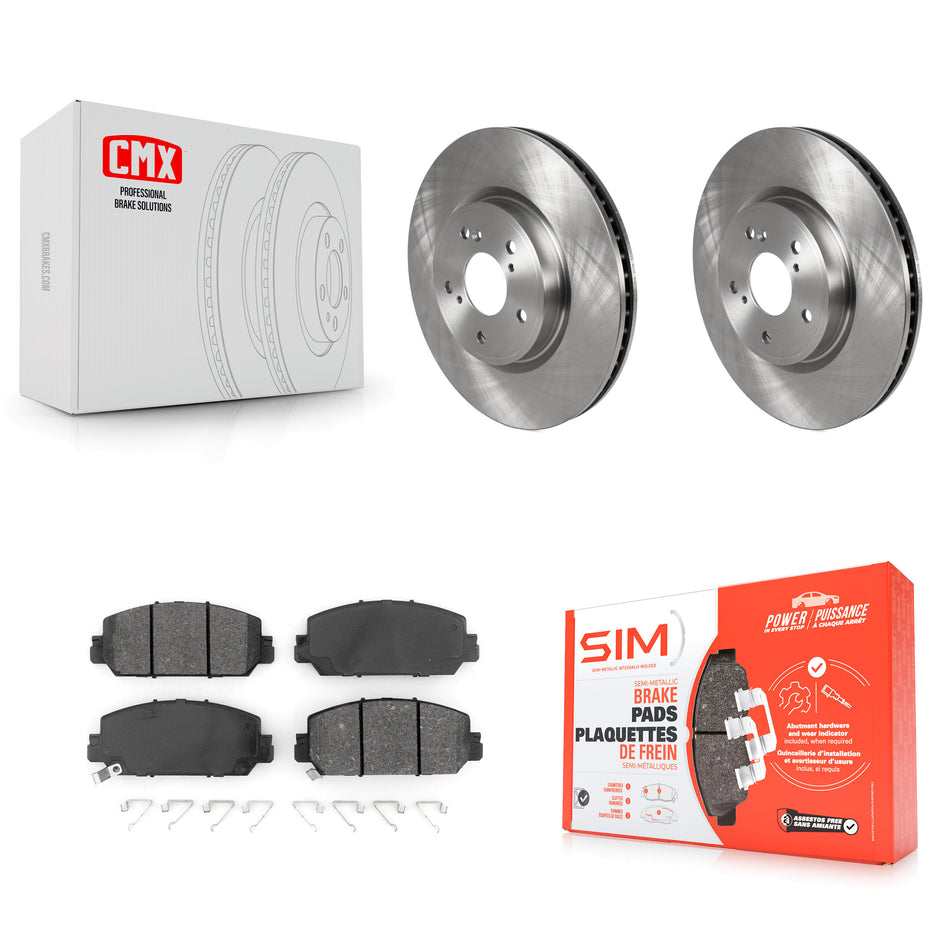 Front Disc Brake Rotors And Semi-Metallic Pads Kit For Honda CR-V K8S-102774