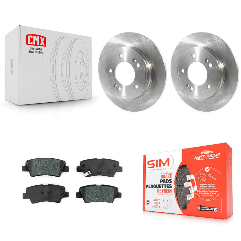 Rear Disc Brake Rotors And Semi-Metallic Pads Kit For Hyundai Elantra Kia Niro Ioniq K8S-102825