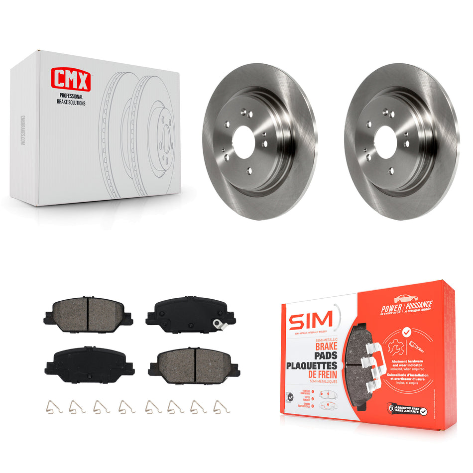Rear Disc Brake Rotors And Semi-Metallic Pads Kit For 2017-2022 Honda CR-V K8S-102830