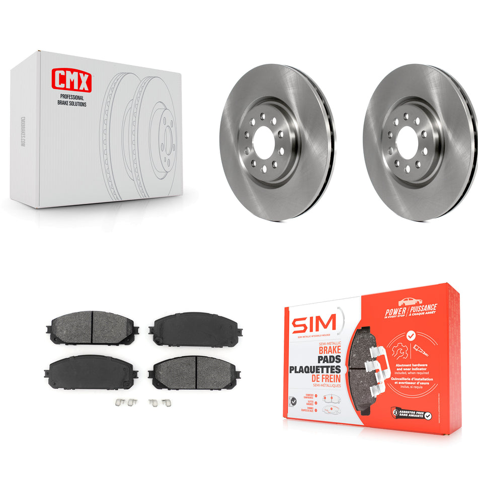 Front Disc Brake Rotors And Semi-Metallic Pads Kit For 2014-2021 Jeep Cherokee With Dual Piston Caliper K8S-102836