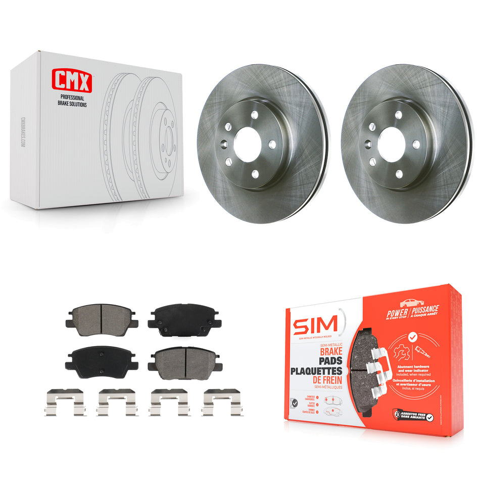 Front Disc Brake Rotors And Semi-Metallic Pads Kit For Chevrolet Cruze Volt Bolt EV EUV K8S-102853