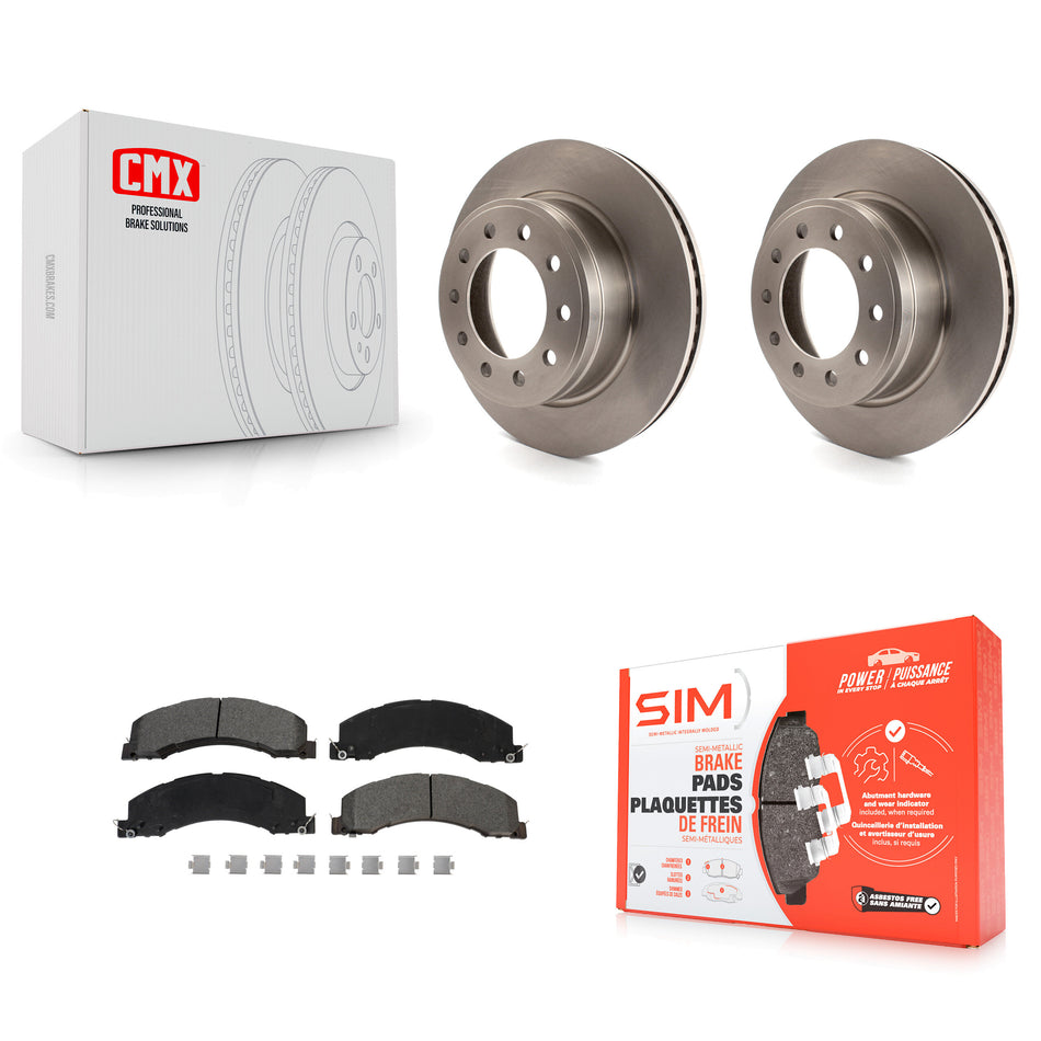 Front Disc Brake Rotors And Semi-Metallic Pads Kit For Ram 5500 Dodge Sterling Truck 4500 Bullet 45 55 K8S-102858
