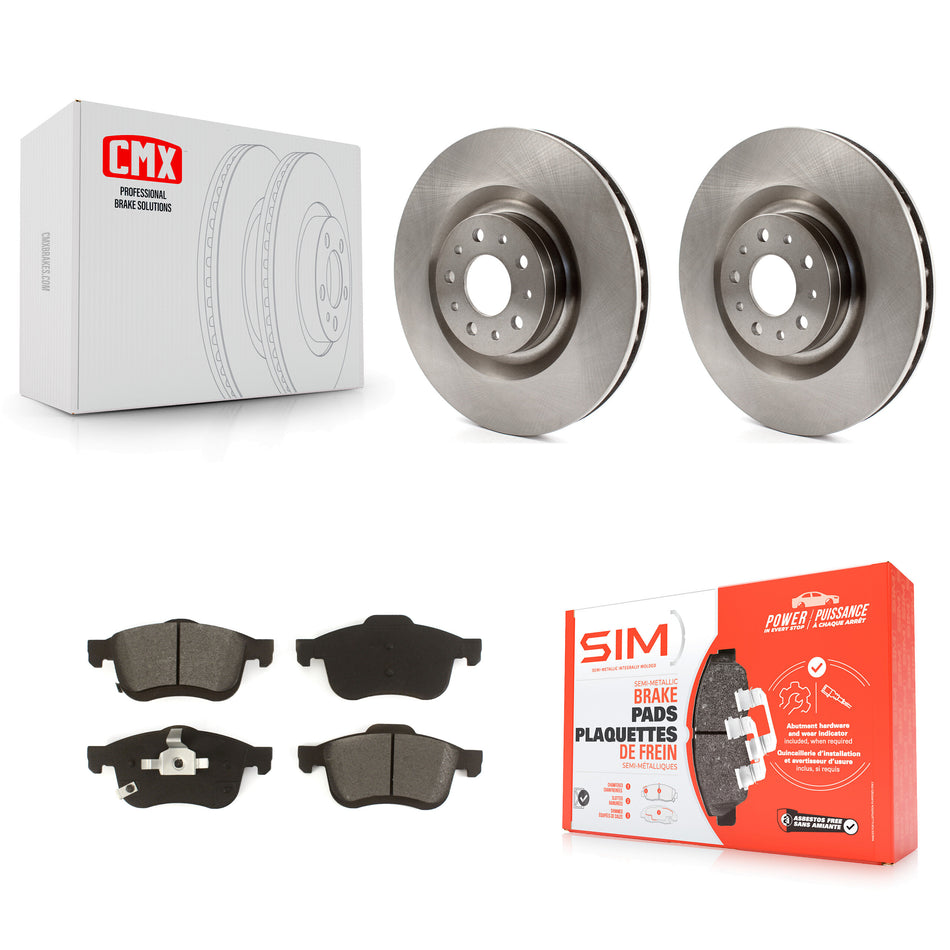 Front Disc Brake Rotors And Semi-Metallic Pads Kit For 2014-2020 Fiat 500L K8S-102859