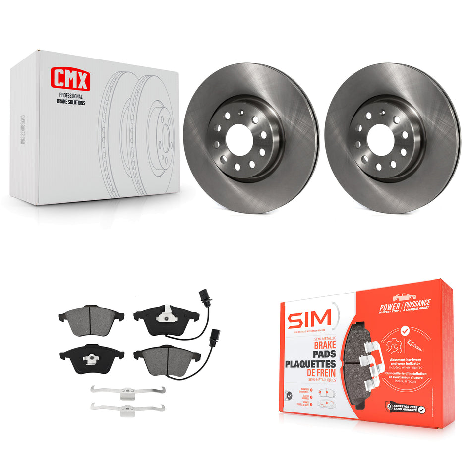 Front Disc Brake Rotors And Semi-Metallic Pads Kit For Volkswagen CC Passat K8S-102864