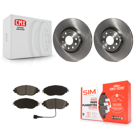 Front Disc Brake Rotors & Semi-Metallic Pad Kit For Volkswagen GTI Arteon Audi A3 Quattro K8S-102865
