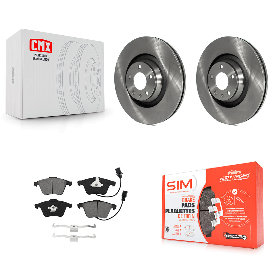 Front Disc Brake Rotors And Semi-Metallic Pads Kit For Audi A6 Quattro With 347mm Diameter Rotor K8S-102870