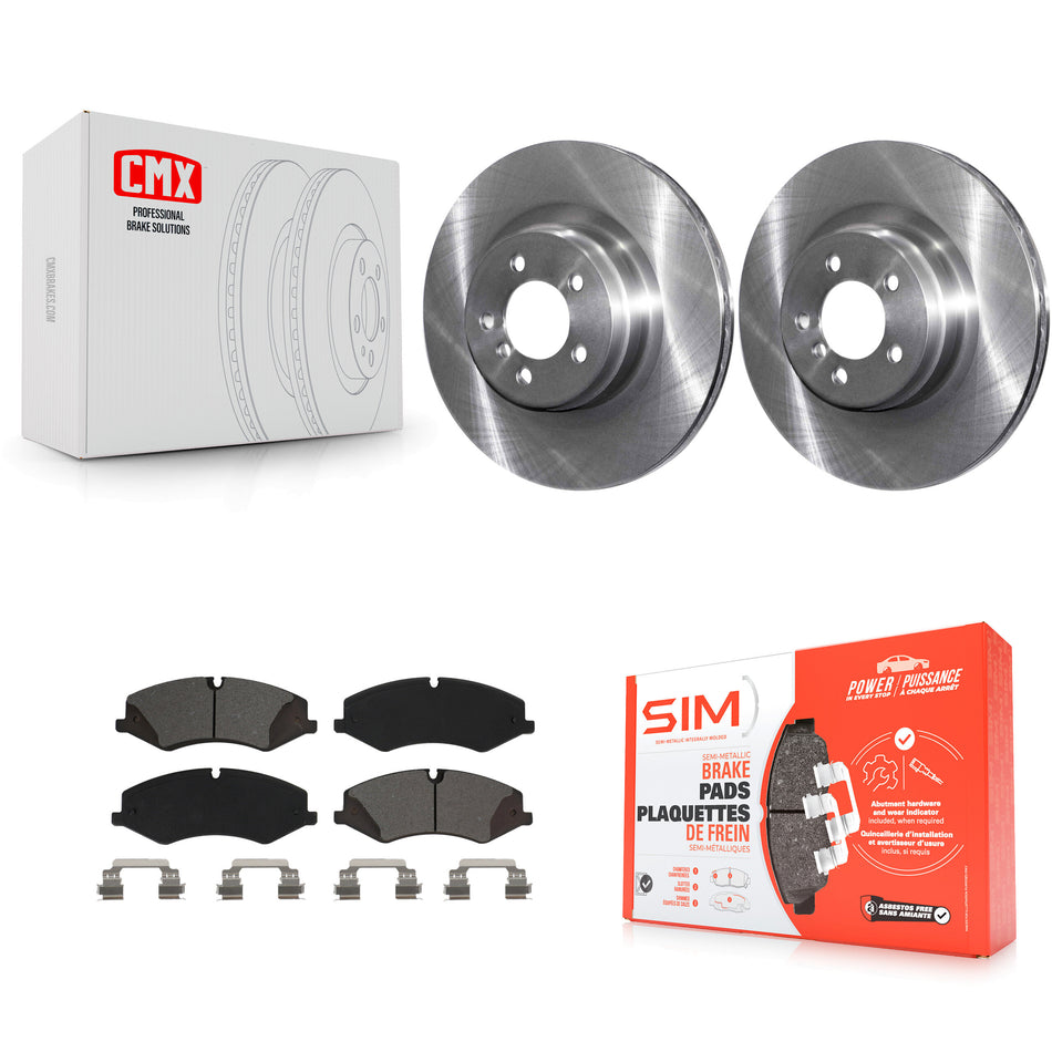 Front Disc Brake Rotors And Semi-Metallic Pads Kit For 2010-2012 Land Rover Range Naturally Aspirated K8S-102872