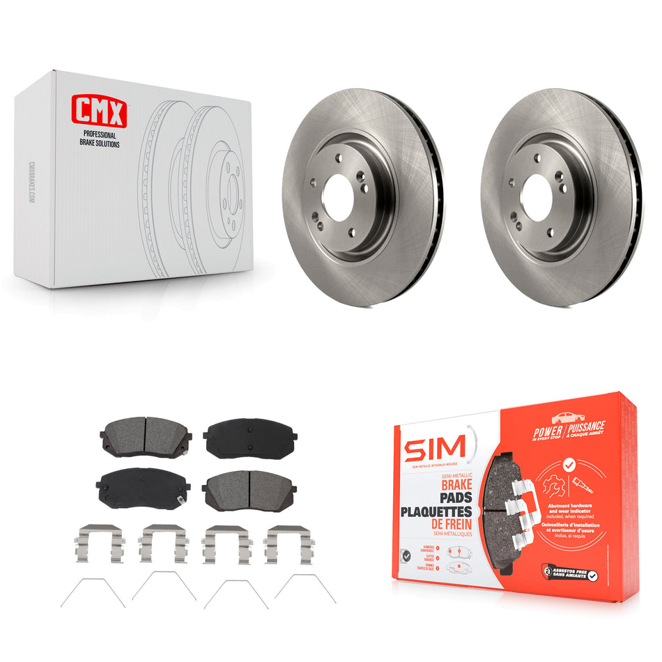 Front Disc Brake Rotors And Semi-Metallic Pads Kit For Hyundai Sonata Kia Optima K8S-102878