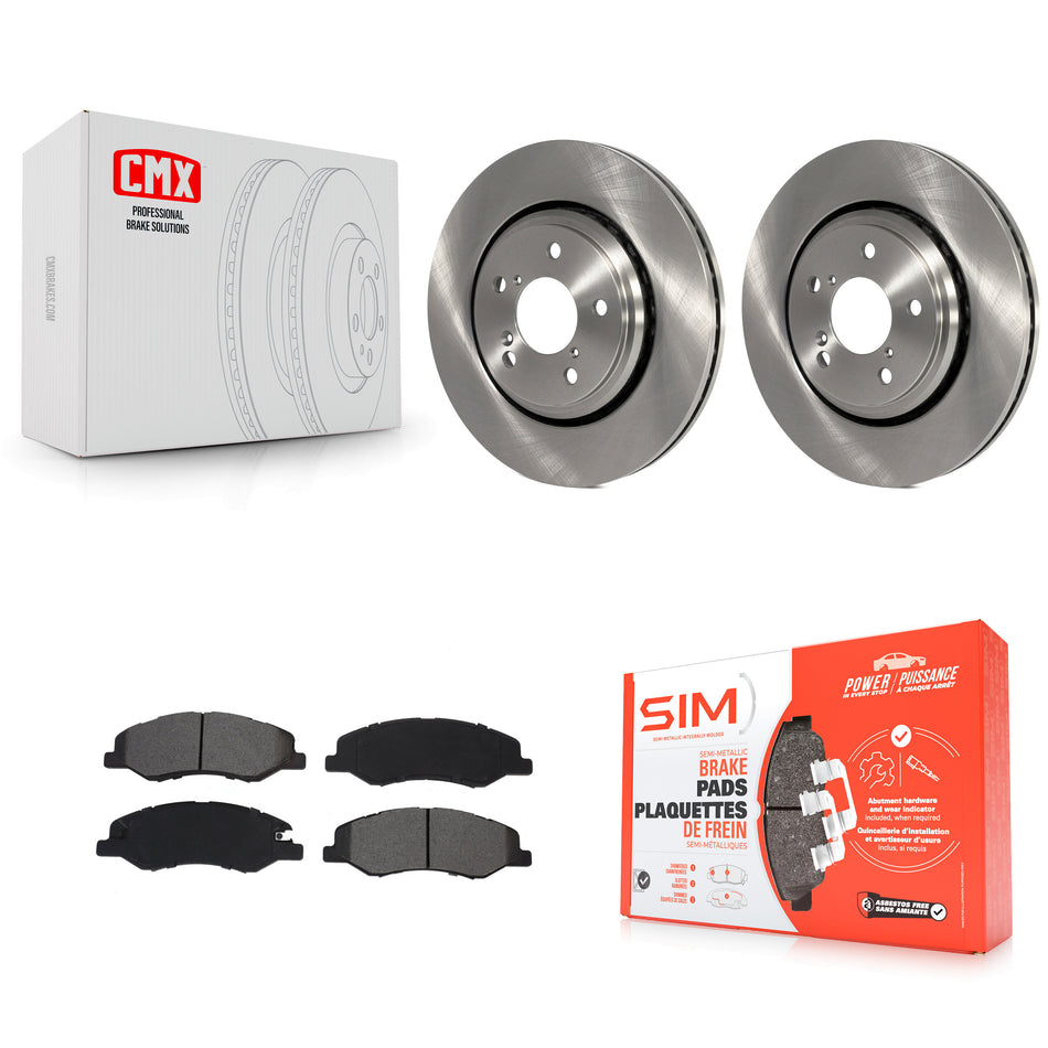 Front Disc Brake Rotors And Semi-Metallic Pads Kit For 2018-2023 Honda Odyssey K8S-102881