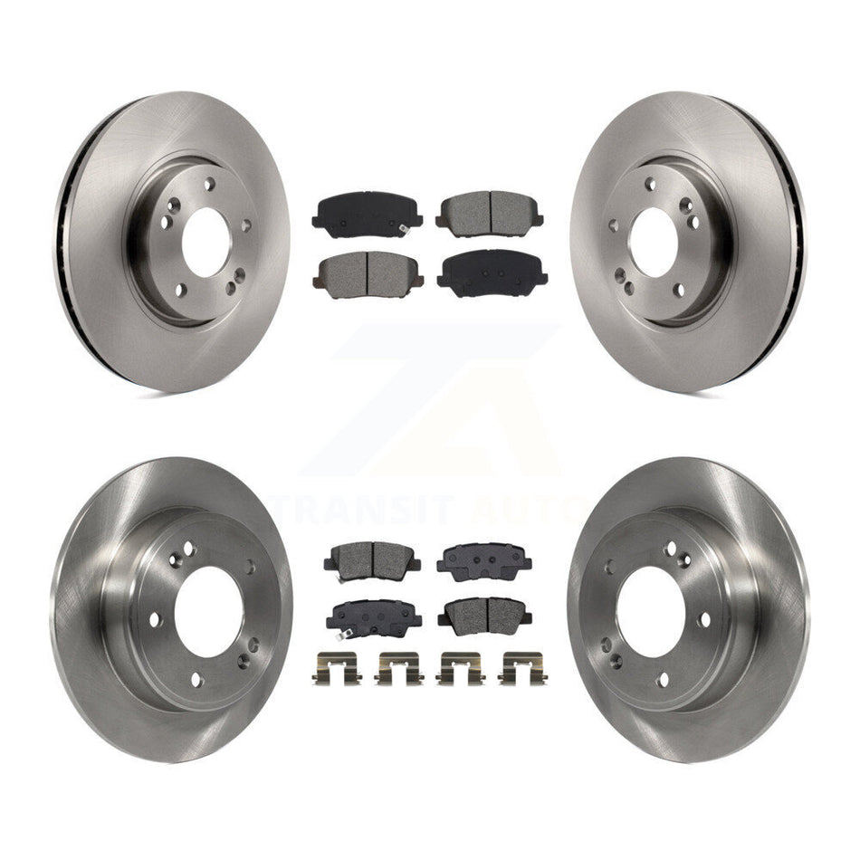 Front Rear Disc Brake Rotor & Semi-Metallic Pad Kit For Kia Forte Forte5 Hyundai Veloster K8S-102911