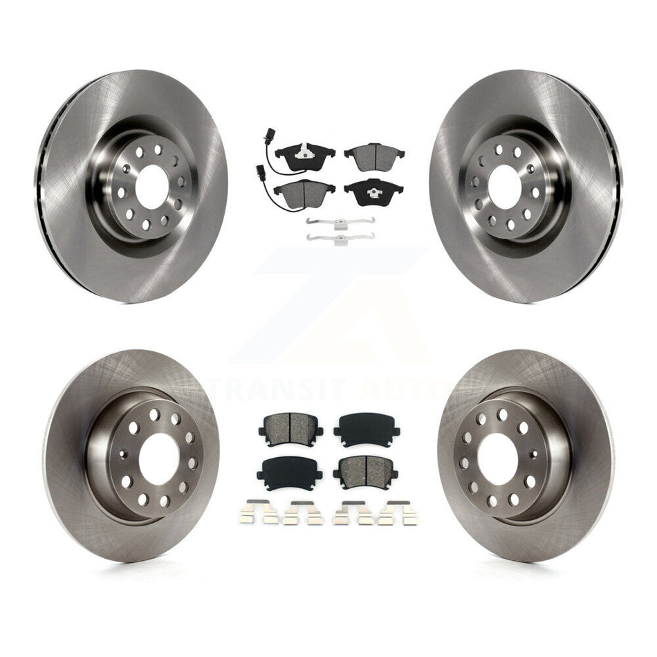 Front Rear Disc Brake Rotors And Semi-Metallic Pads Kit For 2006-2007 Volkswagen Passat FWD with Naturally Aspirated K8S-102914