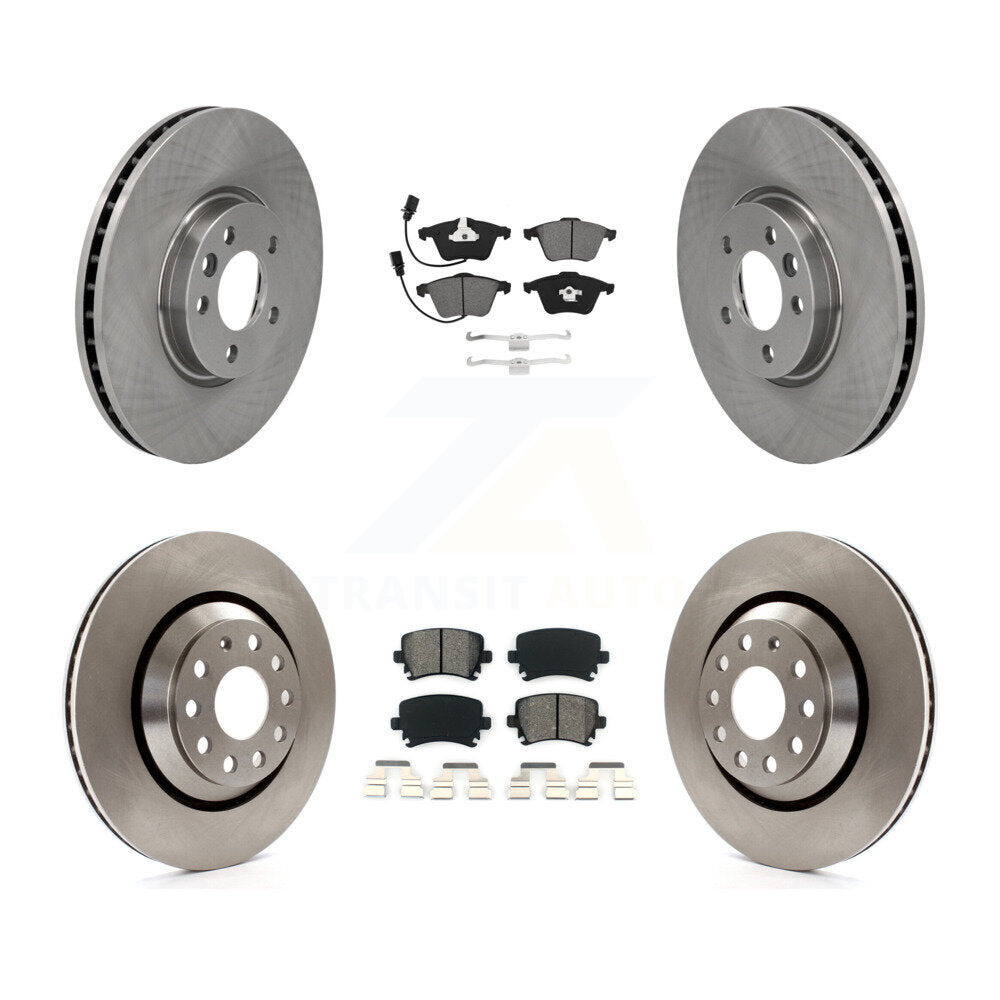 Front Rear Disc Brake Rotors And Semi-Metallic Pads Kit For Volkswagen CC K8S-102931