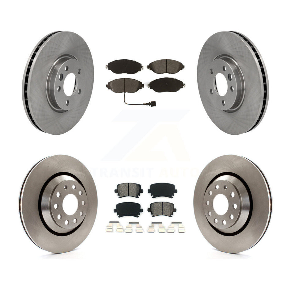 Front Rear Disc Brake Rotors And Semi-Metallic Pads Kit For Volkswagen CC AWD K8S-102932