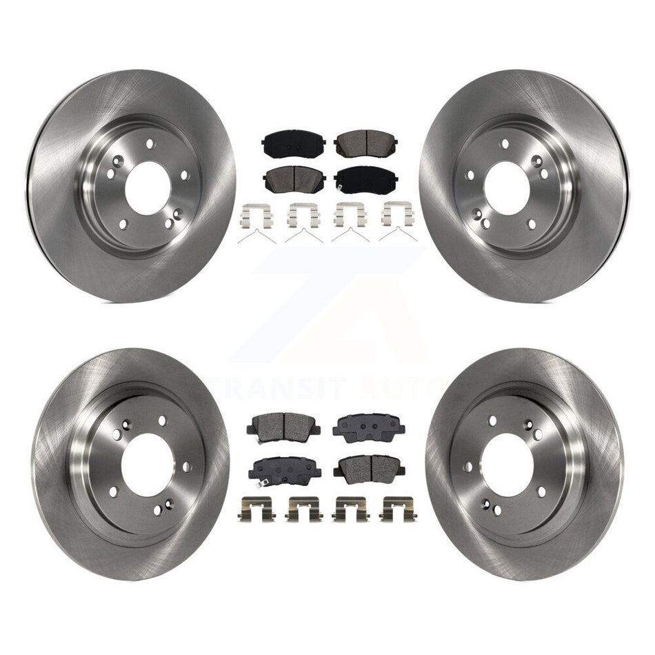 Front Rear Brake Rotor & Semi-Metallic Pad Kit For Kia Optima With Electric Parking K8S-102946