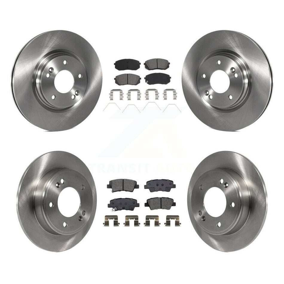 Front Rear Brake Rotors Semi-Metallic Pad Kit For 21 Kia Forte5 With Manual Parking K8S-102948