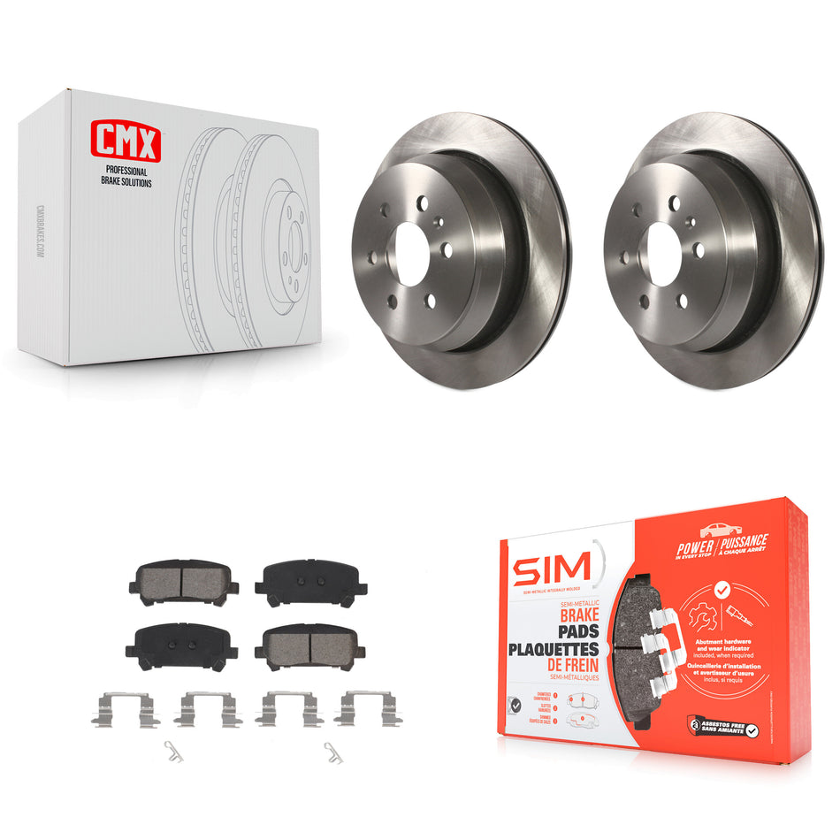 Rear Disc Brake Rotors And Semi-Metallic Pads Kit For 2015-2020 Chevrolet Colorado GMC Canyon K8S-102965