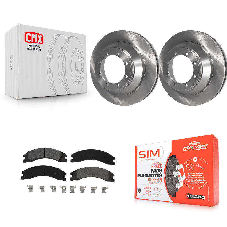 Rear Disc Brake Rotors And Semi-Metallic Pads Kit For Ford E-450 Super Duty K8S-102968