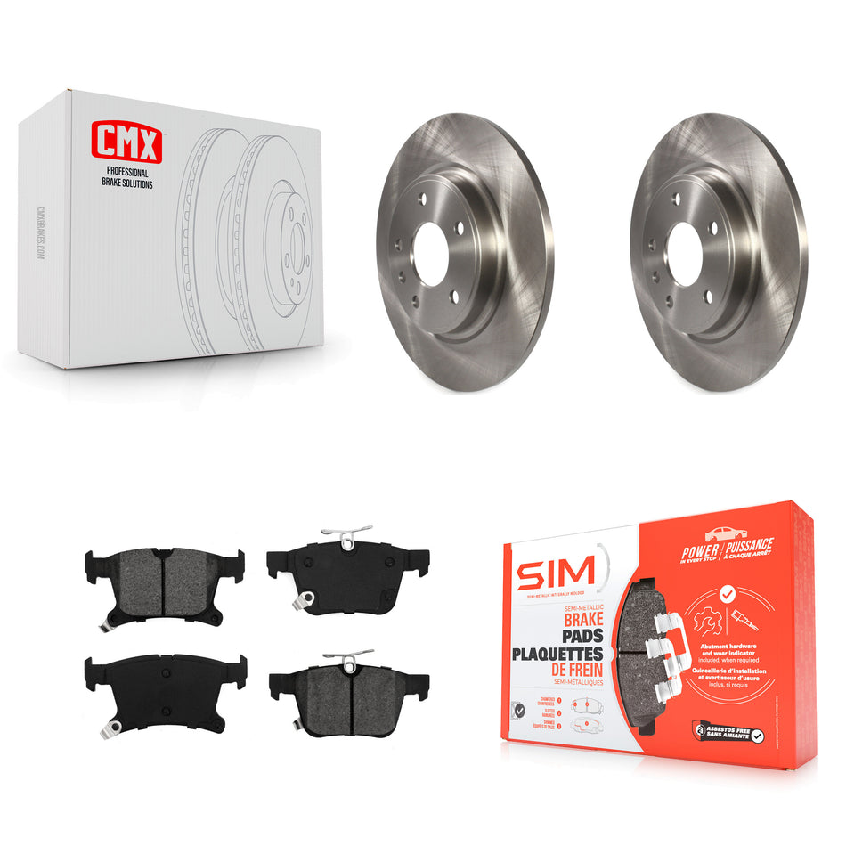 Rear Disc Brake Rotor & Semi-Metallic Pad Kit For Chrysler Pacifica Grand Caravan Voyager K8S-102970