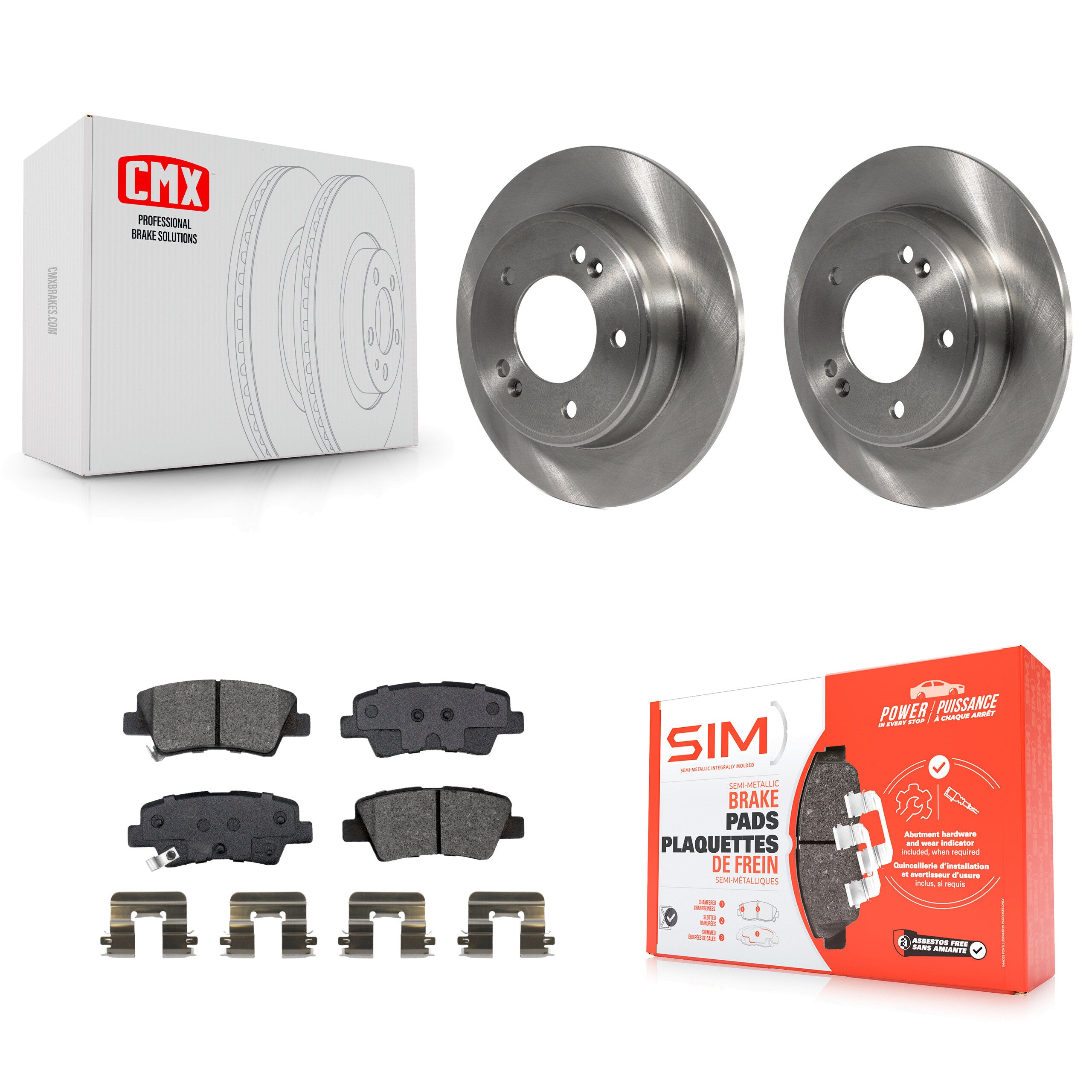 Rear Brake Rotors Semi-Metallic Pad Kit For Kia Forte Hyundai Kona Soul Forte5 Elantra GT K8S-102974