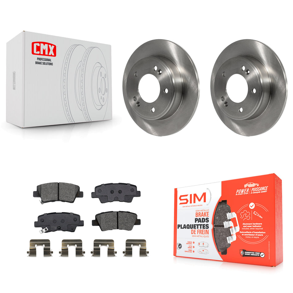 Rear Brake Rotors Semi-Metallic Pad Kit For Kia Forte Hyundai Kona Soul Forte5 Elantra GT K8S-102974