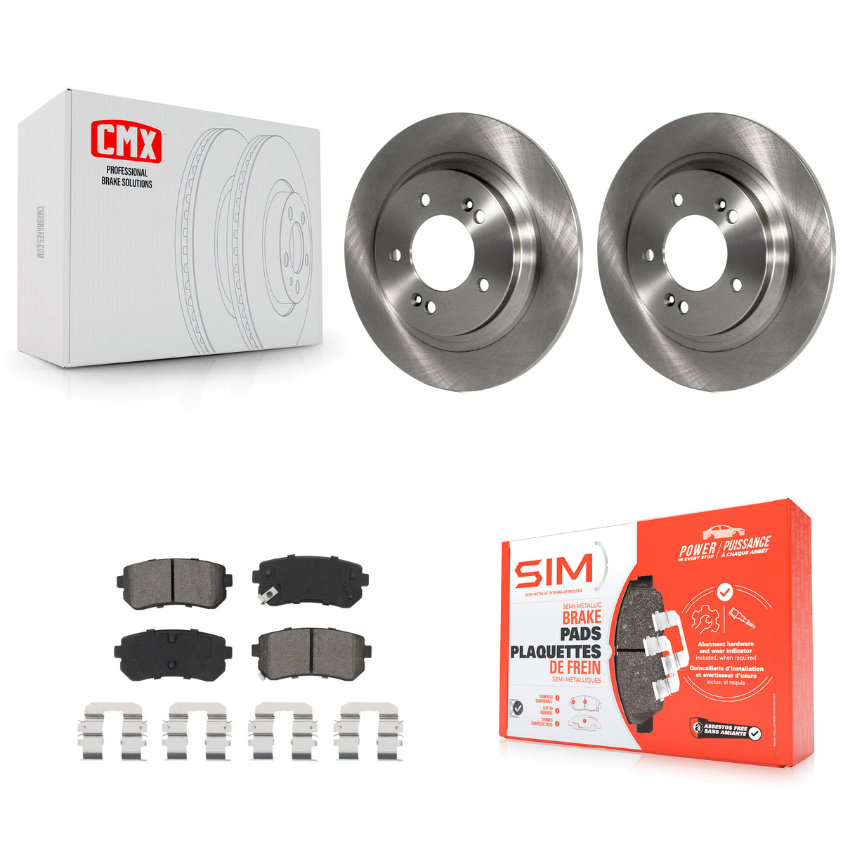 Rear Brake Rotors & Semi-Metallic Pad Kit For 2016 Kia Optima With Electric Parking K8S-102978