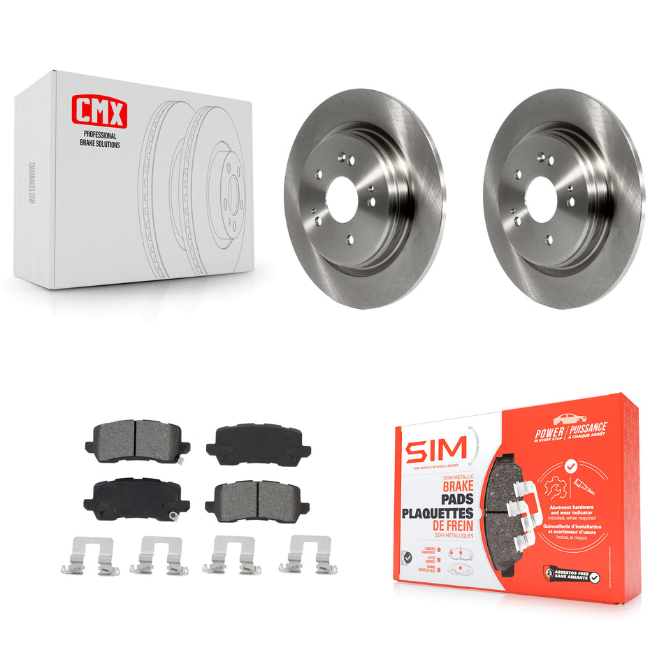 Rear Disc Brake Rotors And Semi-Metallic Pads Kit For 2015-2020 Acura TLX K8S-102991