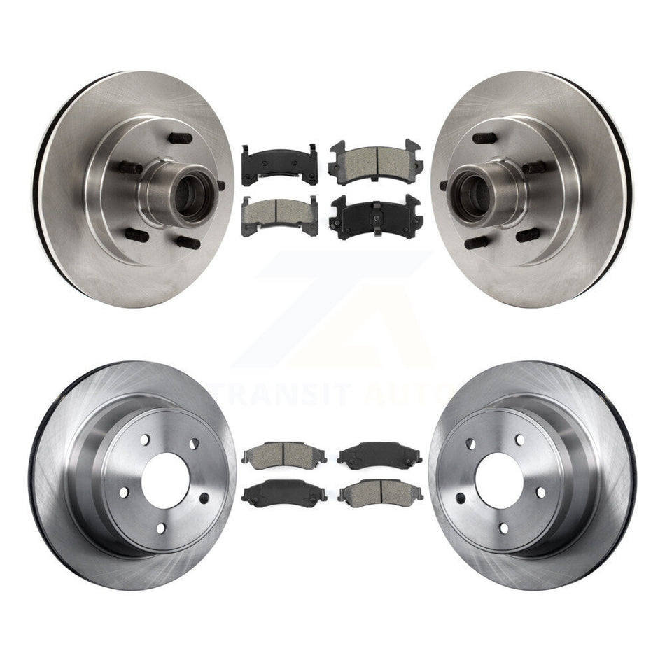 Front Rear Disc Brake Rotors And Semi-Metallic Pads Kit For 2003 Chevrolet S10 RWD with rear brakes K8S-103061