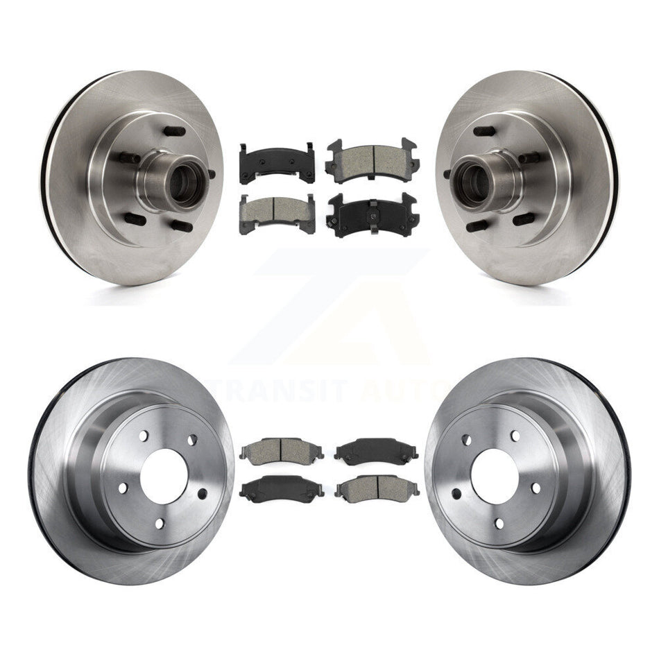 Front Rear Disc Brake Rotors And Semi-Metallic Pads Kit For 2003 Chevrolet S10 RWD with rear brakes K8S-103061