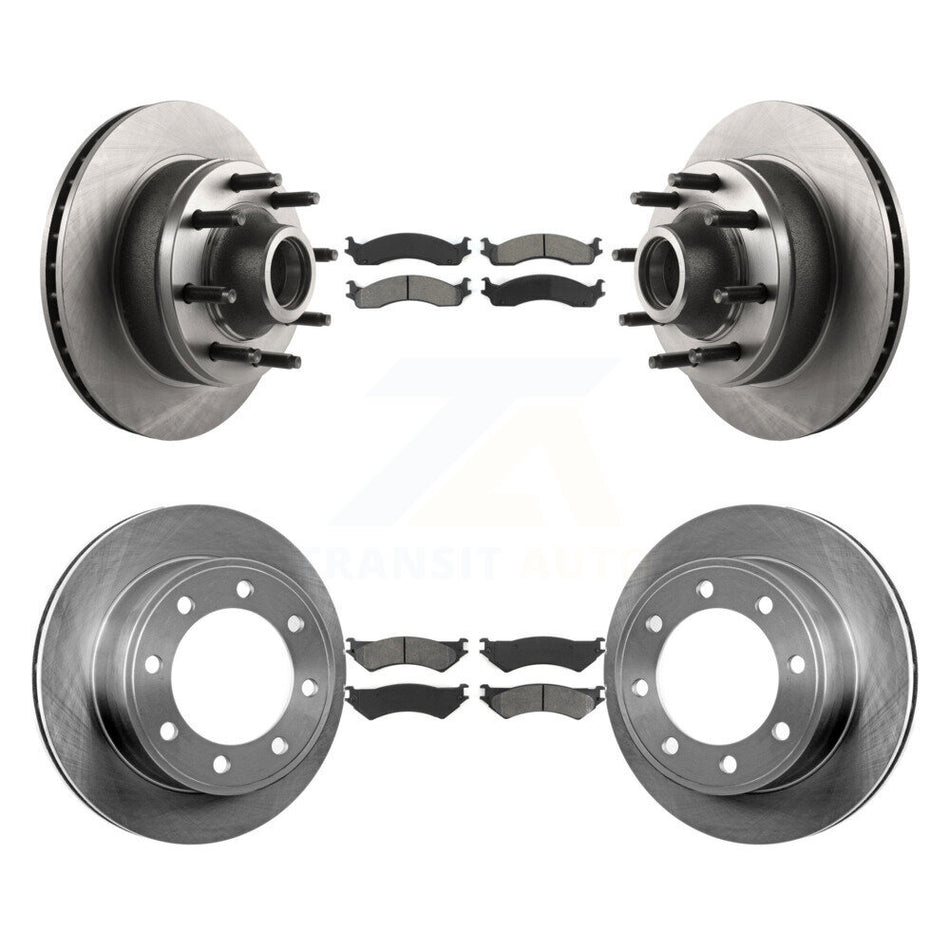 Front Rear Disc Brake Rotors And Semi-Metallic Pads Kit For Ford E-350 Super Duty E-250 Econoline Club Wagon K8S-103064