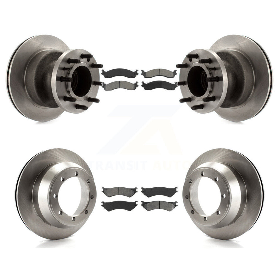 Front Rear Disc Brake Rotors And Semi-Metallic Pads Kit For Ford E-350 Super Duty Econoline Club Wagon K8S-103066
