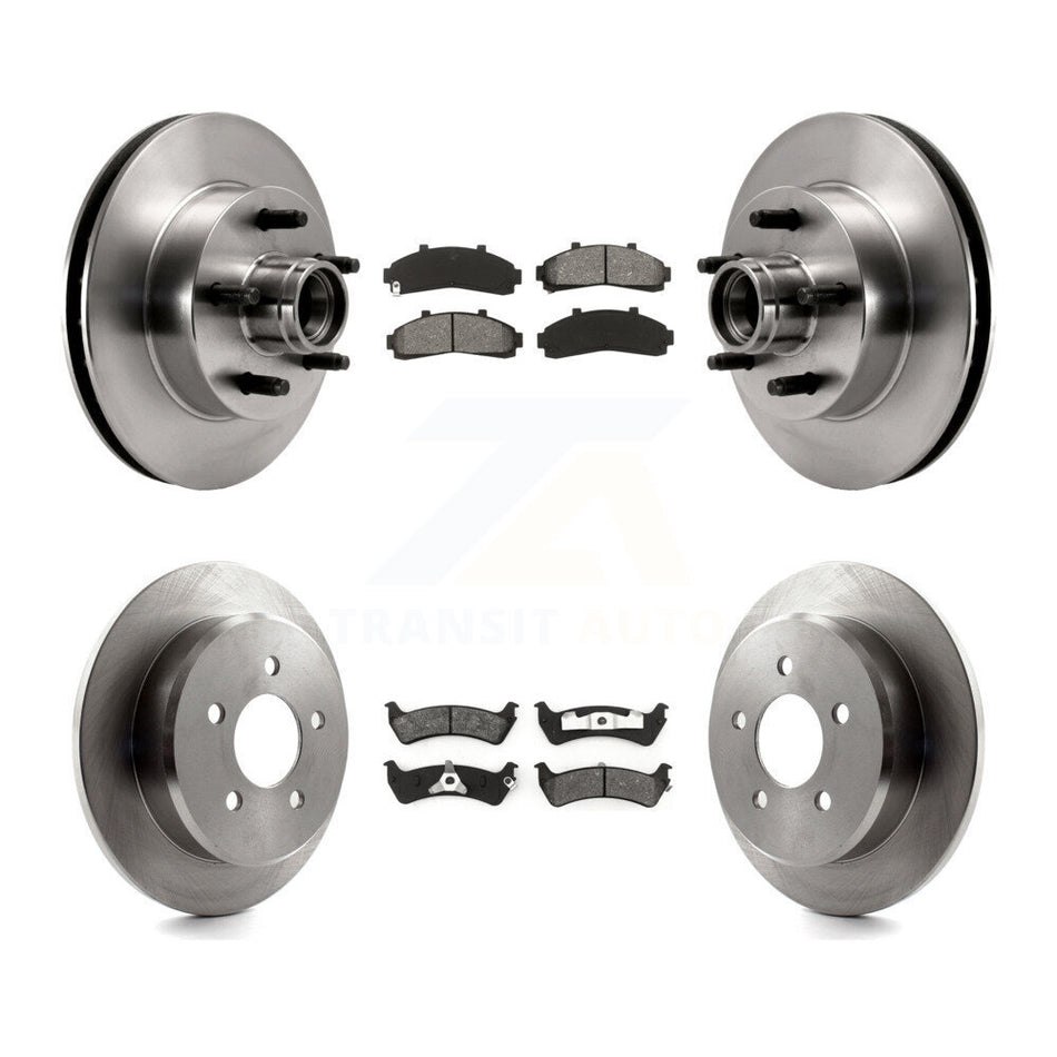 Front Rear Disc Brake Rotors And Semi-Metallic Pads Kit For 1998-2001 Ford Ranger RWD with 2-Wheel ABS Coil front springs K8S-103068