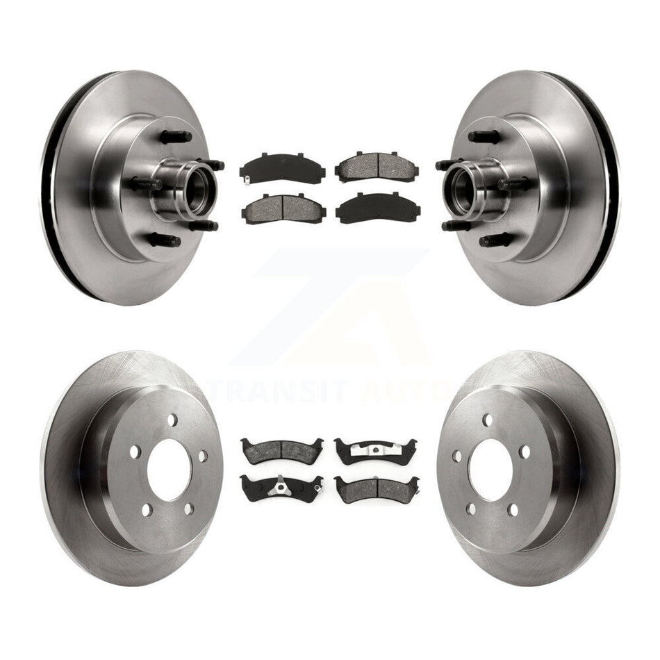 Front Rear Disc Brake Rotors And Semi-Metallic Pads Kit For 1998-2001 Ford Ranger RWD with 2-Wheel ABS Coil front springs K8S-103068