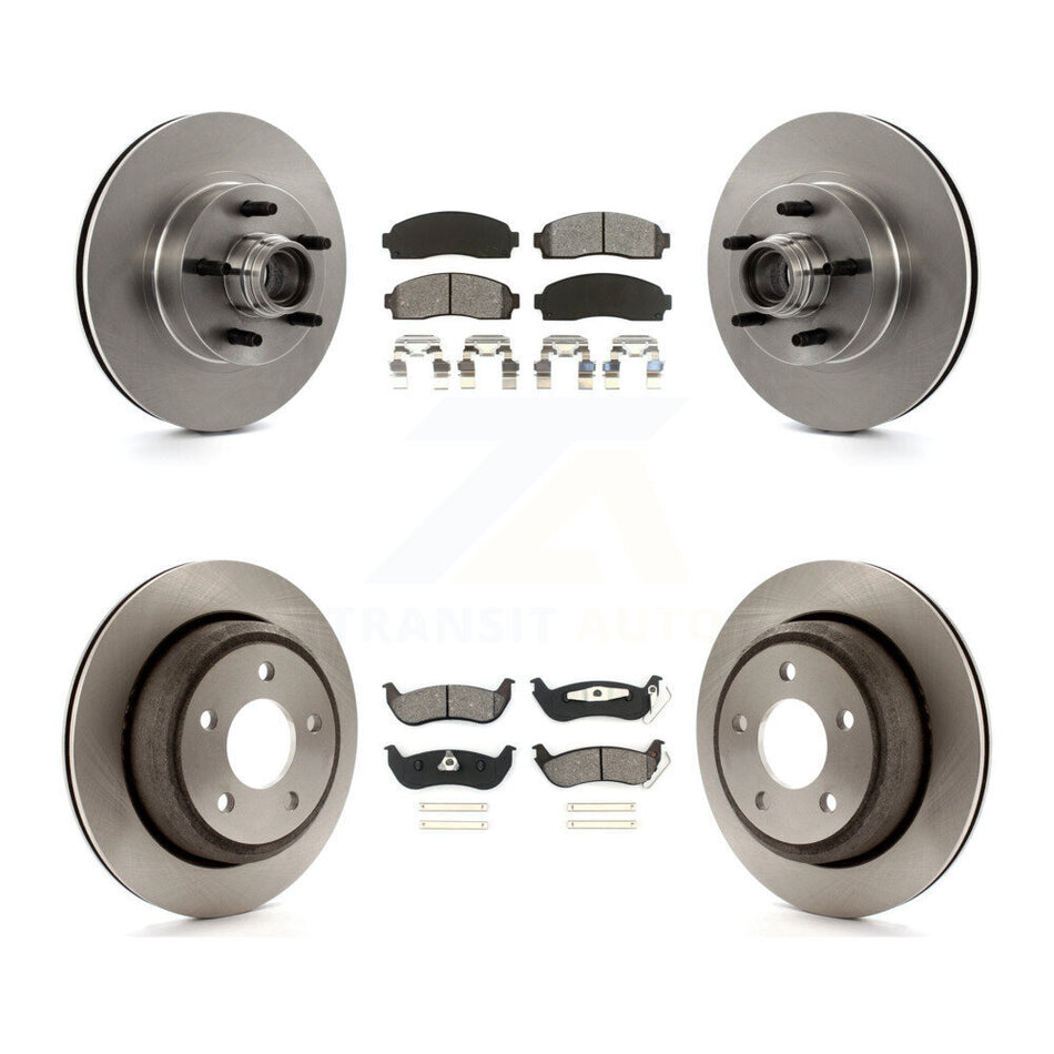 Front Rear Disc Brake Rotors And Semi-Metallic Pads Kit For 2010 Mazda B2300 With 11-1 4" Diameter Rotor K8S-103071