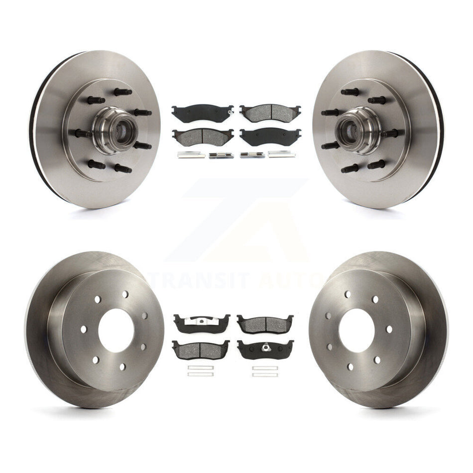 Front Rear Disc Brake Rotors And Semi-Metallic Pads Kit For Ford F-150 F-250 HD K8S-103073