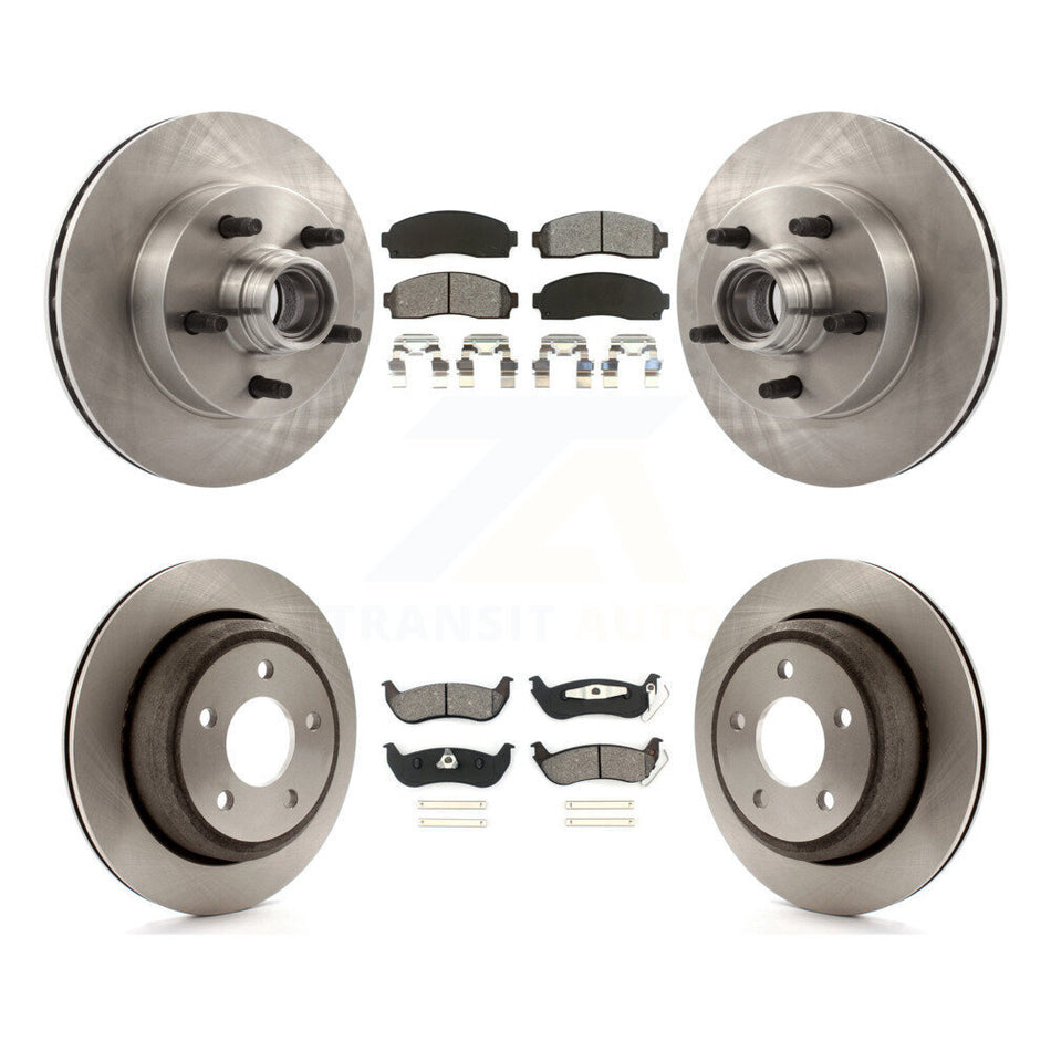 Front Rear Disc Brake Rotors And Semi-Metallic Pads Kit For 2010 Mazda B2300 With 10.25" Diameter Rotor K8S-103076