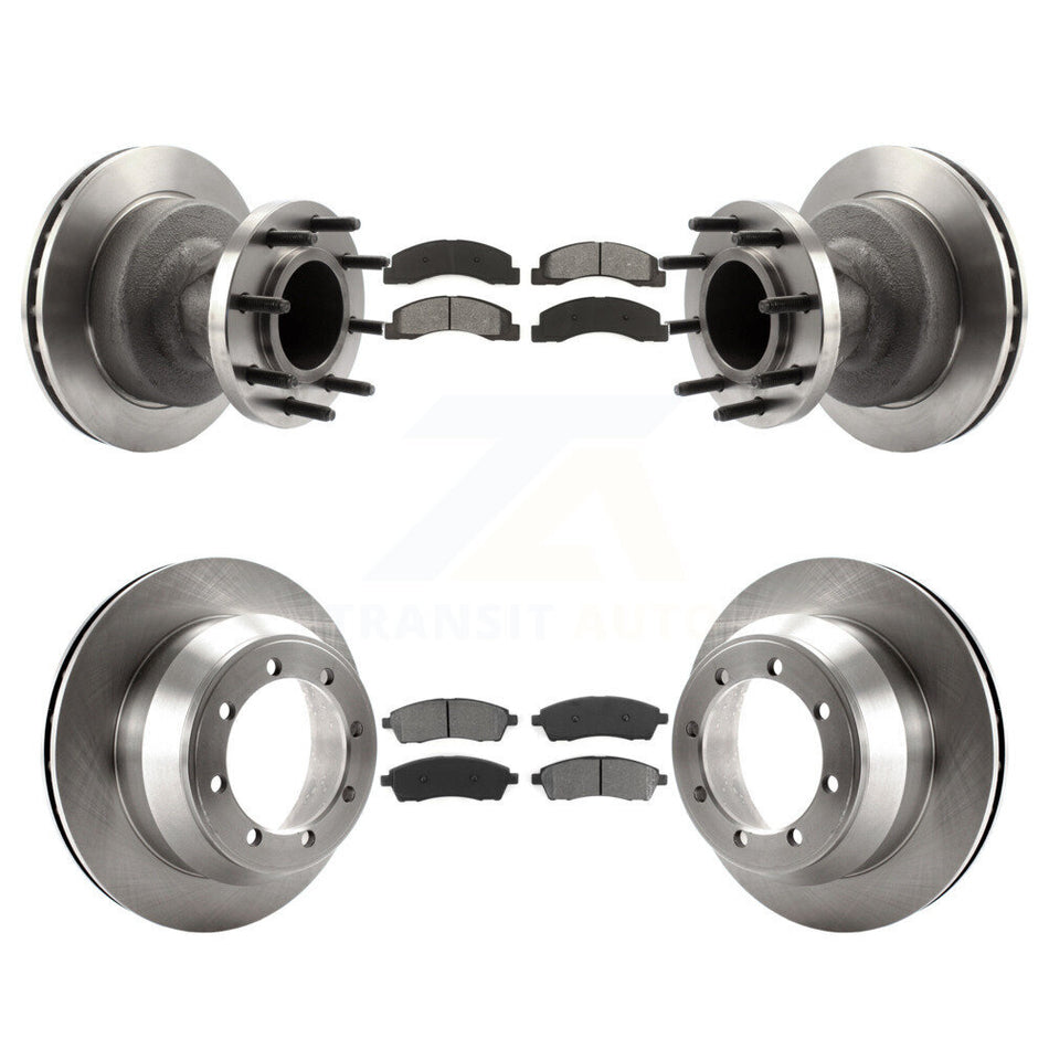 Front Rear Disc Brake Rotors And Semi-Metallic Pads Kit For Ford F-350 Super Duty K8S-103077