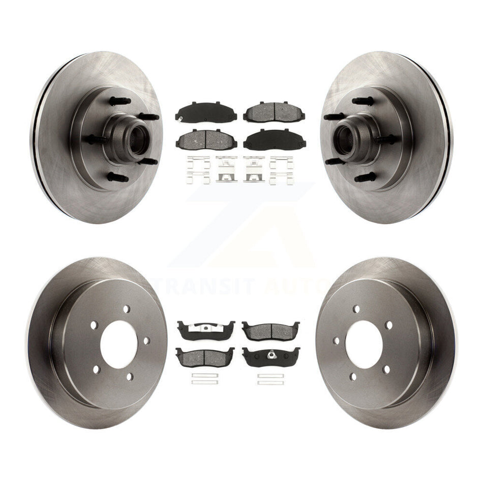 Front Rear Disc Brake Rotors And Semi-Metallic Pads Kit For Ford F-150 K8S-103080
