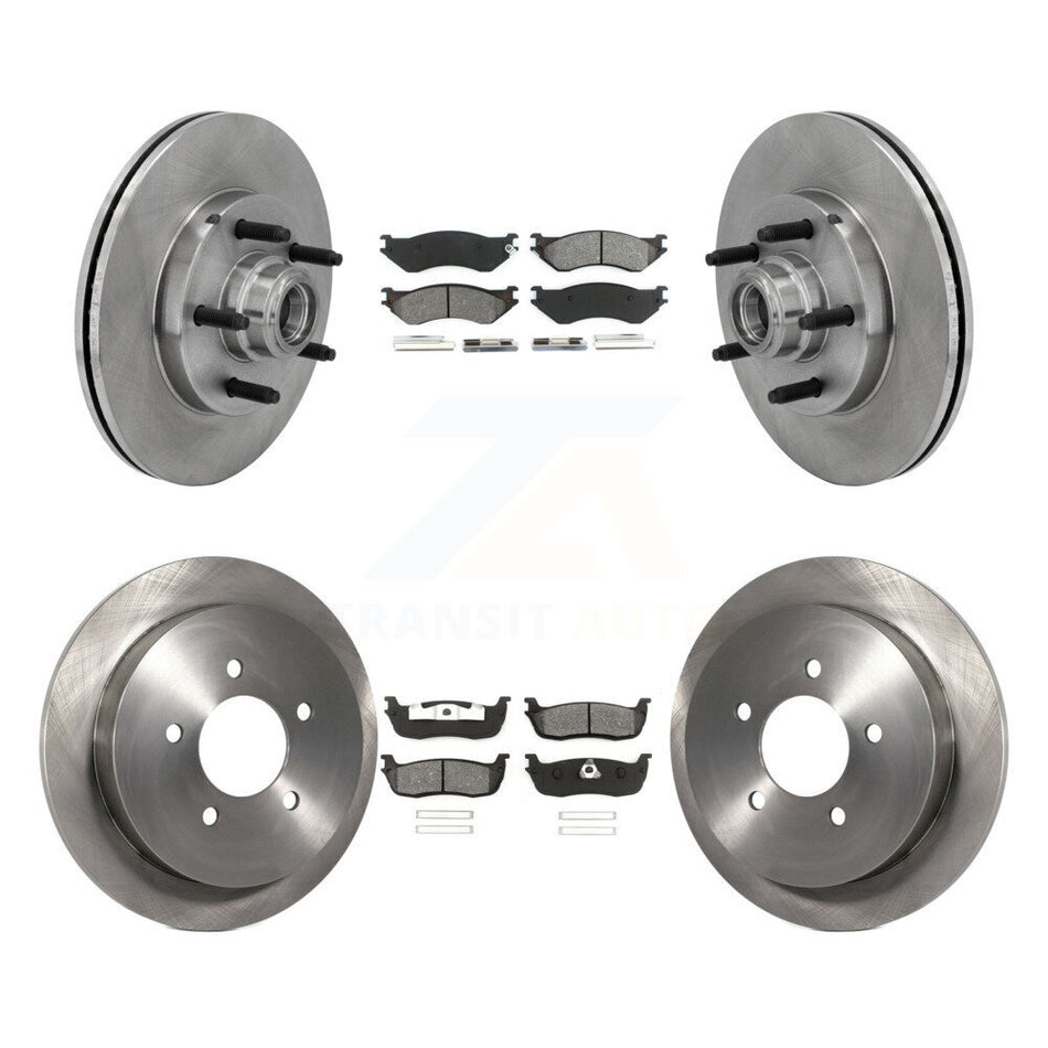 Front Rear Disc Brake Rotors And Semi-Metallic Pads Kit For Ford F-150 Heritage RWD K8S-103083