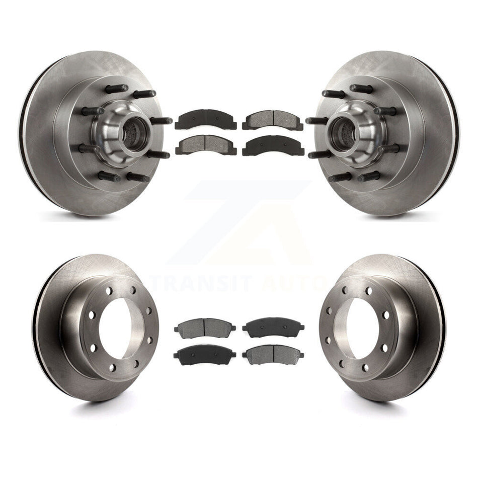 Front Rear Disc Brake Rotors And Semi-Metallic Pads Kit For 2003-2004 Ford F-250 Super Duty F-350 Excursion K8S-103089