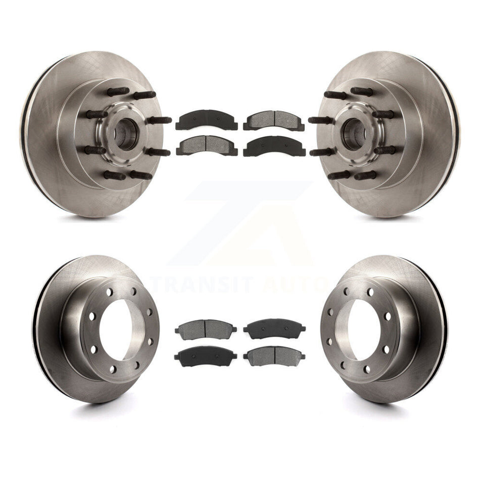 Front Rear Disc Brake Rotors And Semi-Metallic Pads Kit For 2005 Ford Excursion RWD K8S-103091