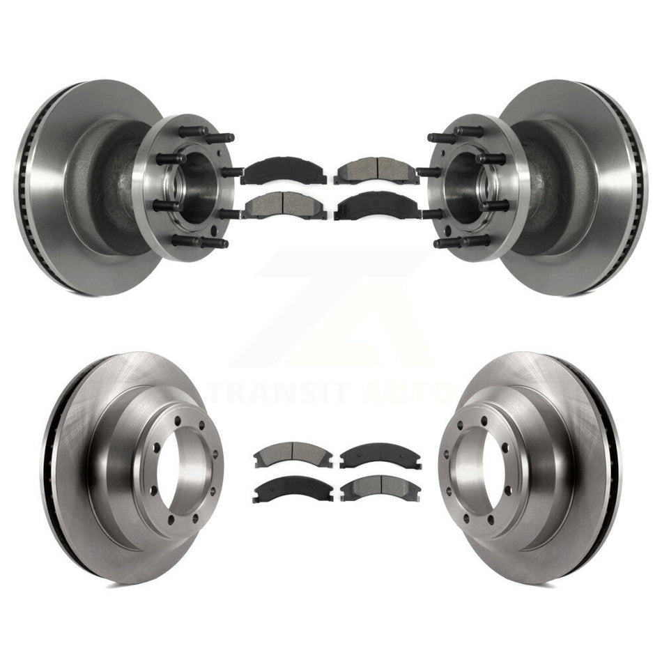 Front Rear Disc Brake Rotors And Semi-Metallic Pads Kit For Ford E-350 Super Duty Econoline With Dual Wheels K8S-103092
