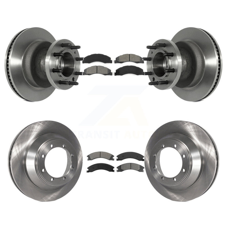 Front Rear Disc Brake Rotors And Semi-Metallic Pads Kit For 2009-2010 Ford E-450 Super Duty DIESEL engine With Dual Wheels K8S-103093