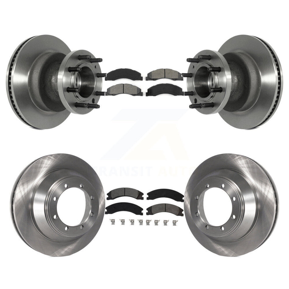 Front Rear Disc Brake Rotors And Semi-Metallic Pads Kit For Ford E-450 Super Duty K8S-103094