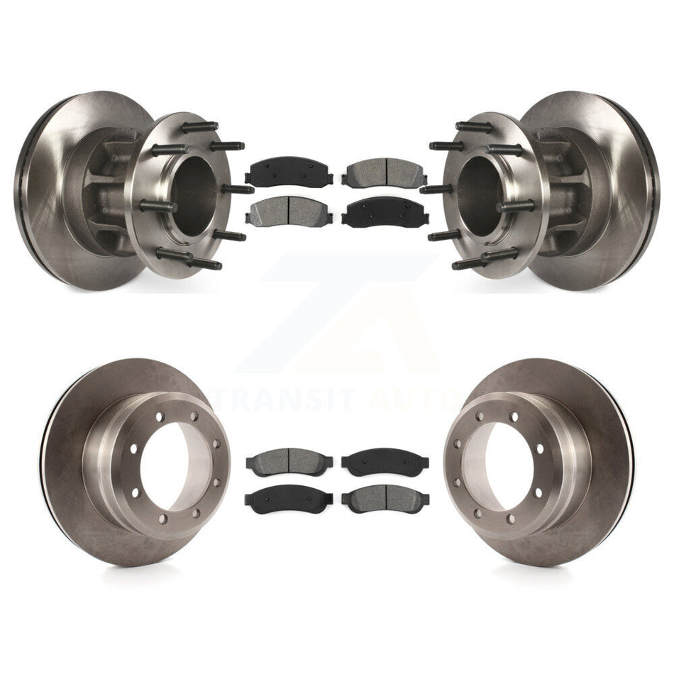 Front Rear Disc Brake Rotors And Semi-Metallic Pads Kit For 2012 Ford F-350 Super Duty RWD With Dual Wheels K8S-103096