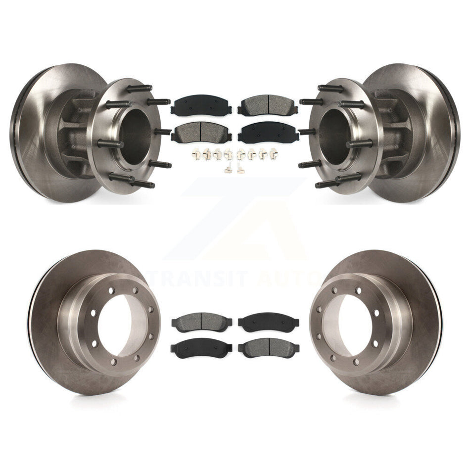 Front Rear Disc Brake Rotors And Semi-Metallic Pads Kit For 2011 Ford F-350 Super Duty RWD With Dual Wheels K8S-103098
