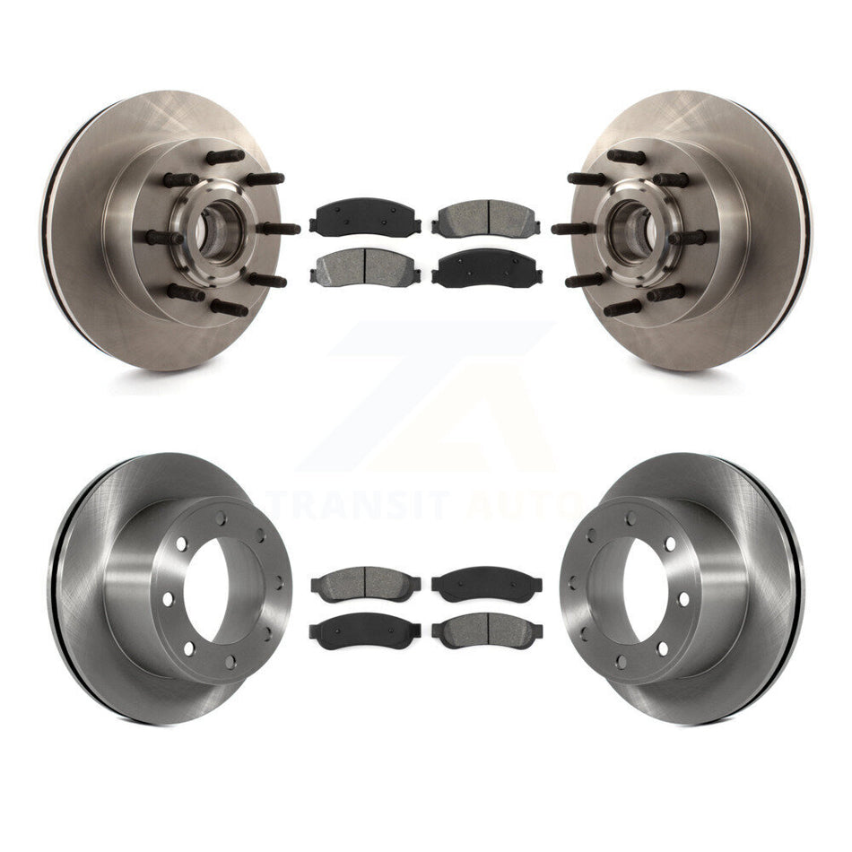 Front Rear Disc Brake Rotors And Semi-Metallic Pads Kit For Ford F-250 Super Duty F-350 RWD K8S-103099